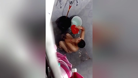 Indian hottie is bathing naked in my amateur video