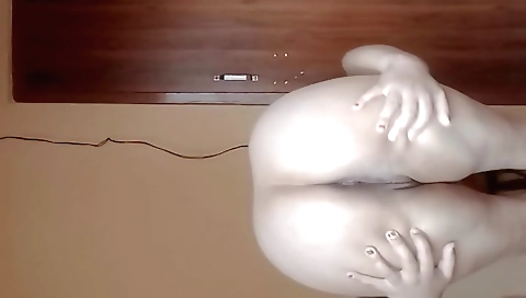 Female strips naked and masturbates on the webcam video