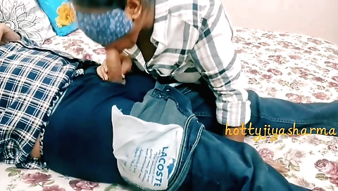 Horny little brunette fucks her pussy and gets banged