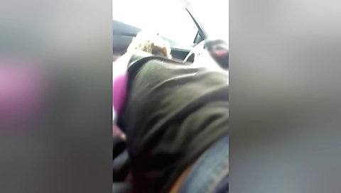 Brunette is in the parking lot and she is getting a hard dick