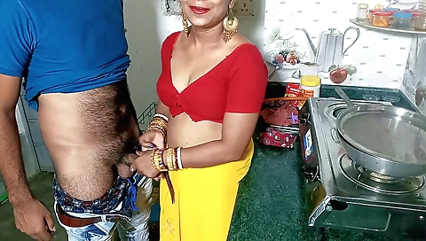 Indian chick is making a homemade video on the kitchen