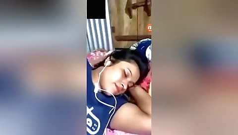 Sexy brunette shows her small boobs and pussy on webcam