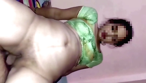 Brunette with a shaved pussy takes sex with her husband