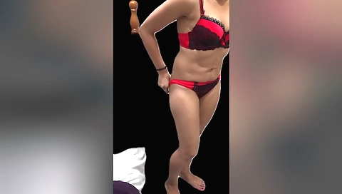 Red dress is the best lingerie for naked amateur wife