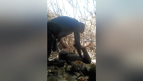 Hot brunette indian girl is pounded by a black dude outdoors