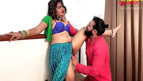 Indian slut is fucking in the village in her clothes