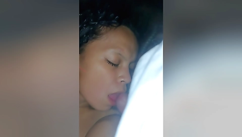 Indian brunette girl eating her pussy and suck dick