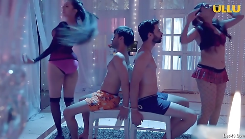 Brunette with a hot ass fucked in front of a group video