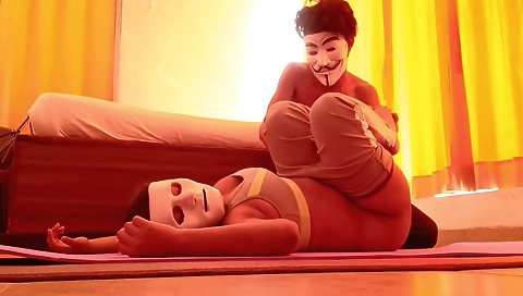 Hot pussy fuck in yoga and some other sex in big booty