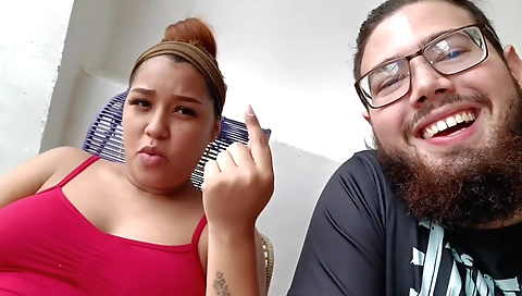 Indian girl with large tits and booty making her first move