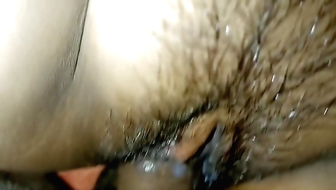 Indian babe in red bikini and tight pants getting shaved