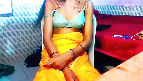 Indian girl gets her big breasts massaged on web camera