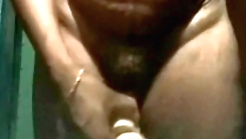 Indian girl masturbates on her pantyhose and dildo