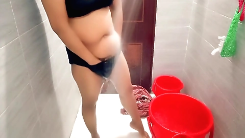 Indian teen in a white dress 18+ naked in the shower