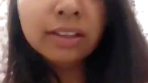 Amateur indian brunette makes love with herself in webcam