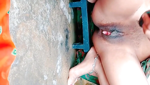 Indian woman sucks a cock and pissing in front of him