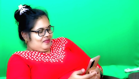 Slutty brunette in red dress fingering in her home