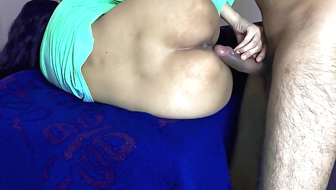 A brunette is sucking on my cock and giving a creampie