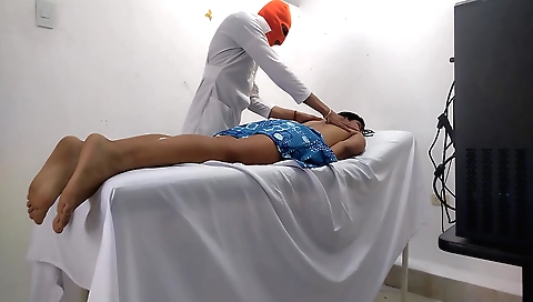 Indian massage therapist fucked by a busty teacher