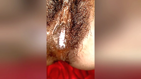Indian hairy girl getting hairy and moans in excitement