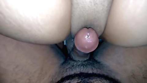 Amateur brunette in front of the camera making love