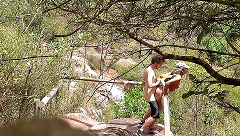 Hot guy gets naked and enjoys his public outdoor sex