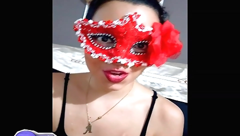 Hot amateur brunette in sexy stockings and stockings