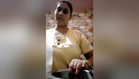 Solo female takes off clothes in a sexy lingerie and blouse