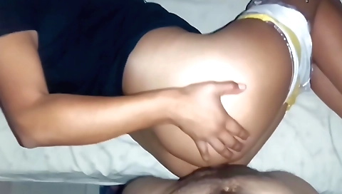 Petite brunette impudently gets punished by her stepfather