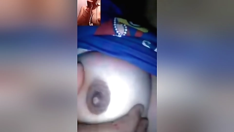 Indian amateur woman shows her big boobs on webcam