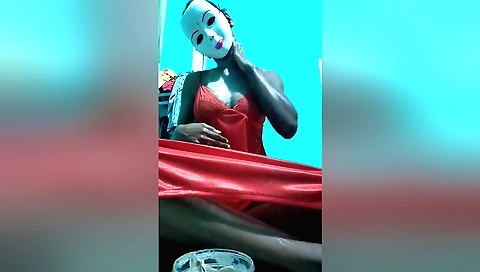 Amateur indian beauty in sexy clothes massages her body