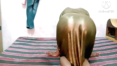 Indian girl gets off from behind her stepdad and stepmom