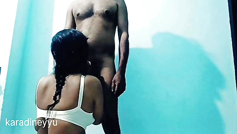 Indian bhabhi gets her big dick in her mouth and ass