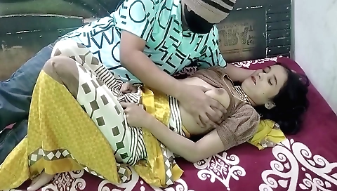 Indian girl with a nice tanned body riding a white dick