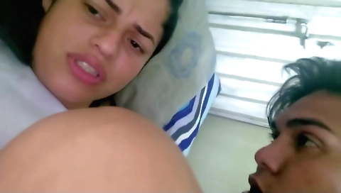Indian teen with big boobies moans while having a hardcore session