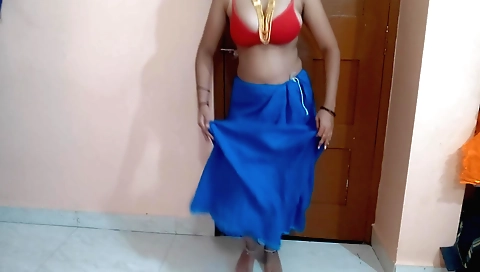 Sexy Indian girl in a sexy dress and sexy heels dancing on choli