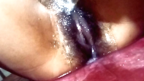 Indian girl masturbates on the camera with homemade toy